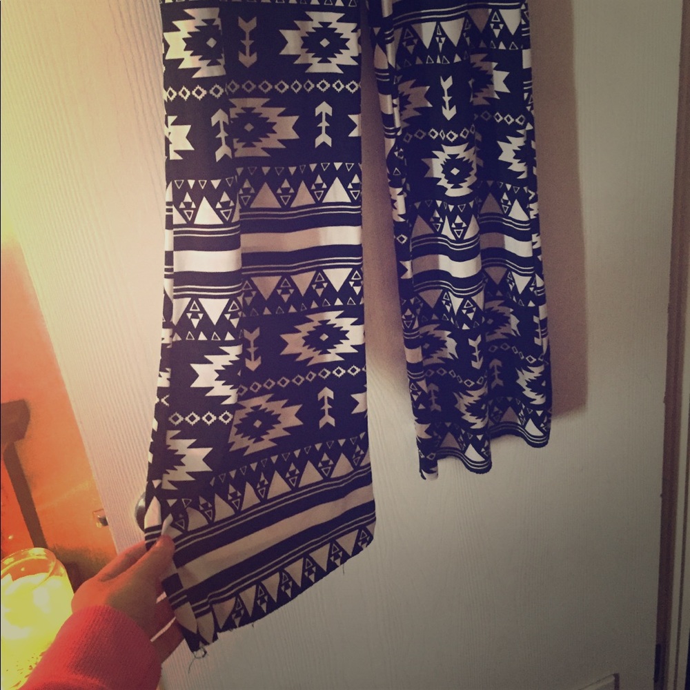 Black and white Aztec print Palazzo pants
